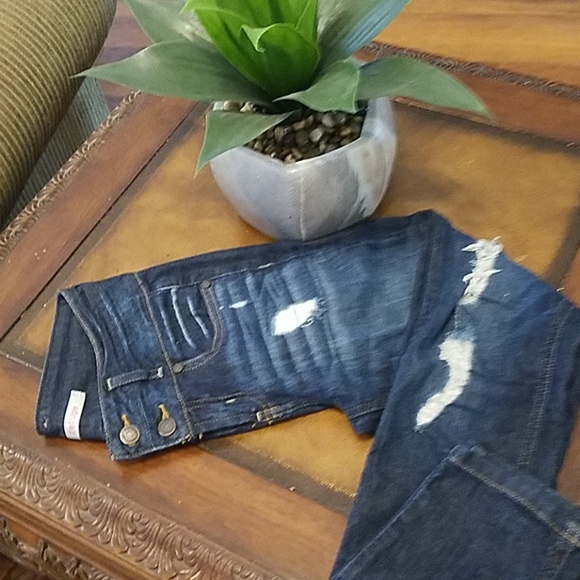 Refuge Skinny High Waist Dark Distressed Wash - Picture 2 of 4